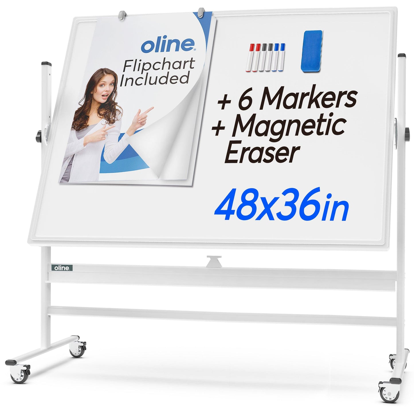 Mobile Whiteboard - 48"x36" - Oline