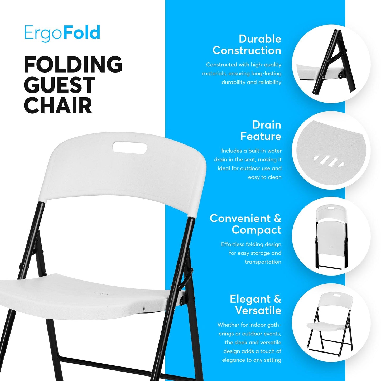 ErgoFold Plastic Folding Chair - Oline