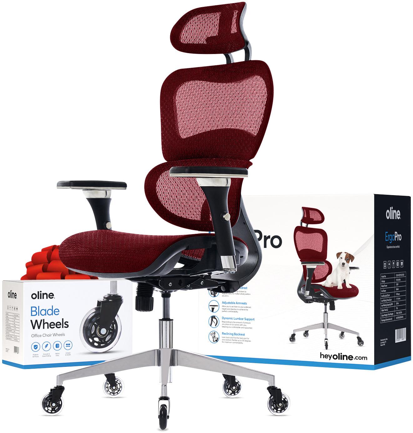 Red mesh office online chair