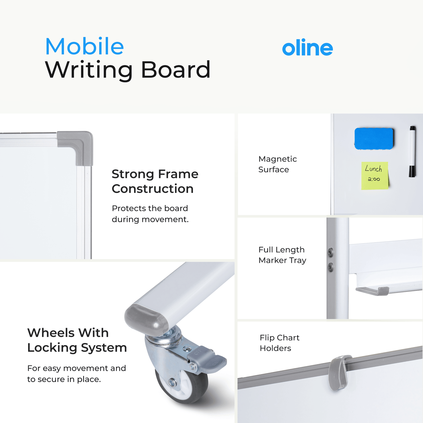 Mobile Whiteboard - 48"x36" - Oline