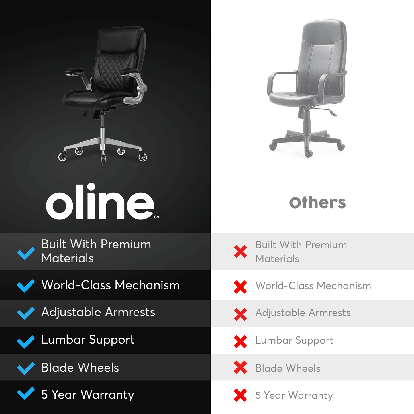 ErgoLux Executive Ergonomic Office Chair - Oline