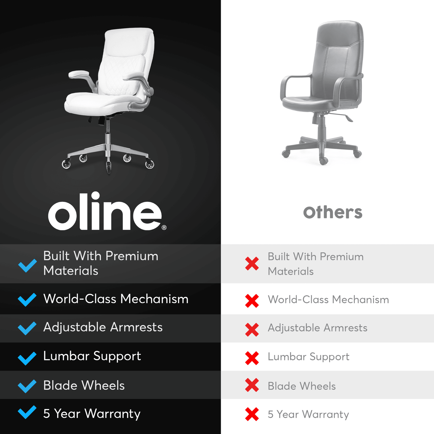 ErgoLux Executive Ergonomic Office Chair - Oline